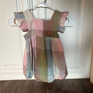 Pink Chicken Pink and Green Ruffled Tiered Sundress